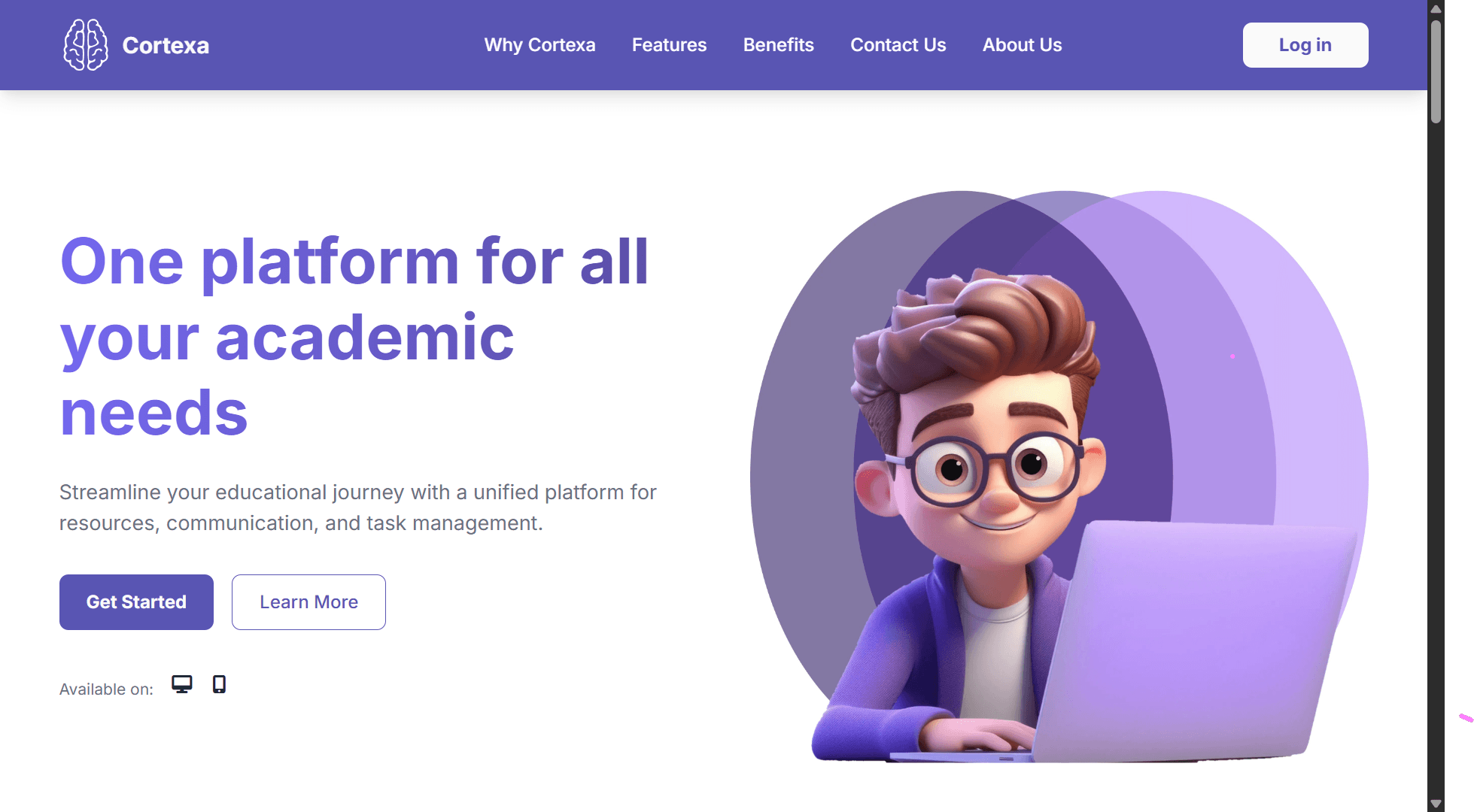 Cortexa Landing Page